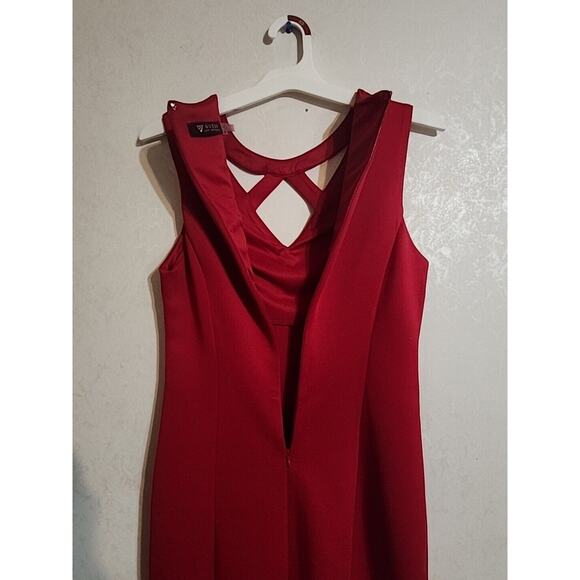 Guess Los Angeles Pencil Dress Wide Sleeve sz 10 Formal Form Fitting Red - Picture 6 of 6